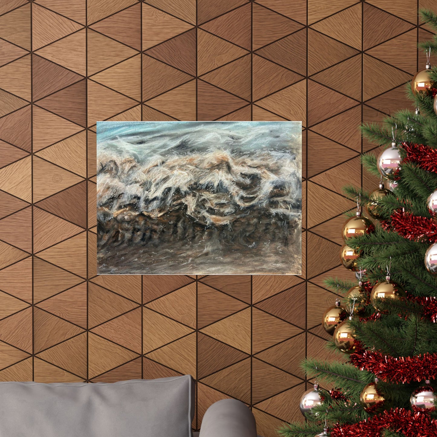 crashing wave art poster