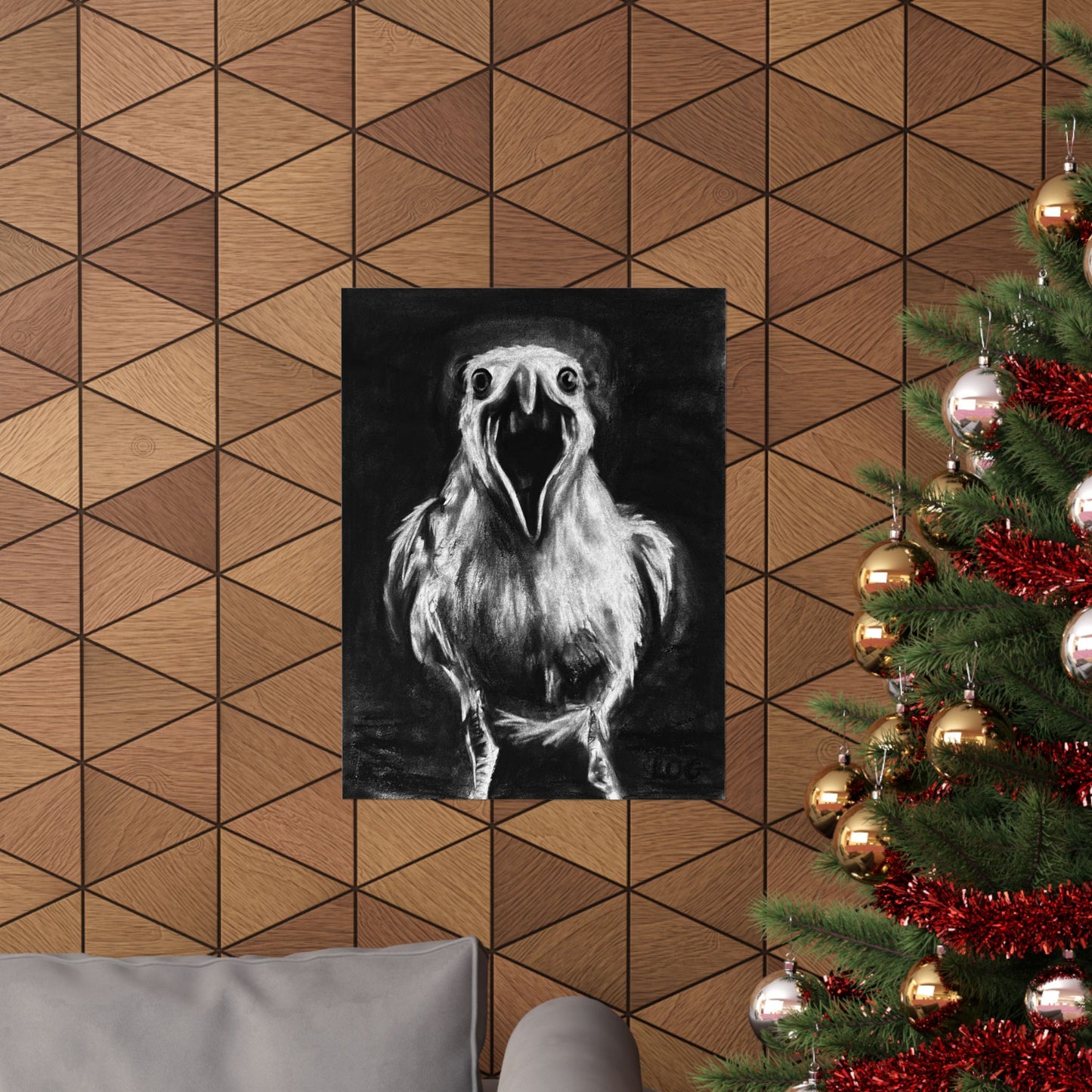 screaming seagull art poster