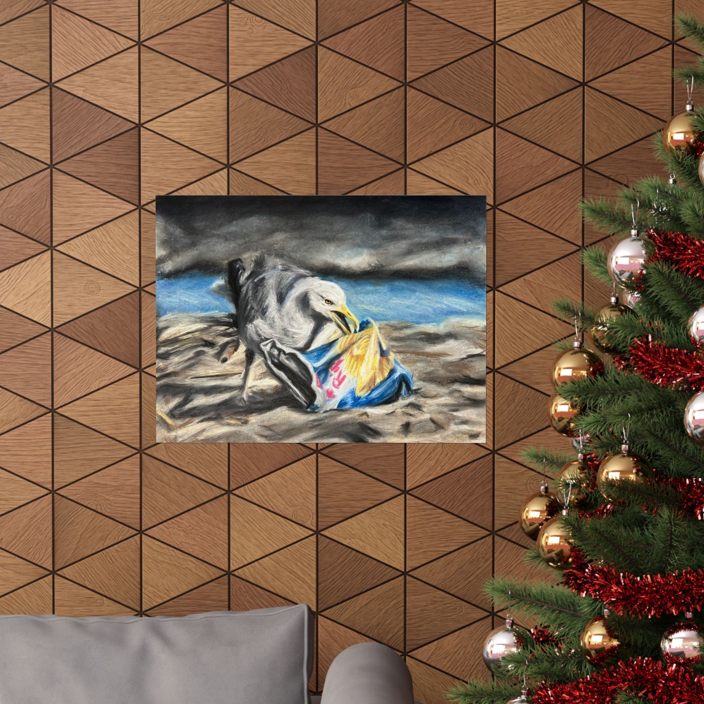 seagull chips art poster