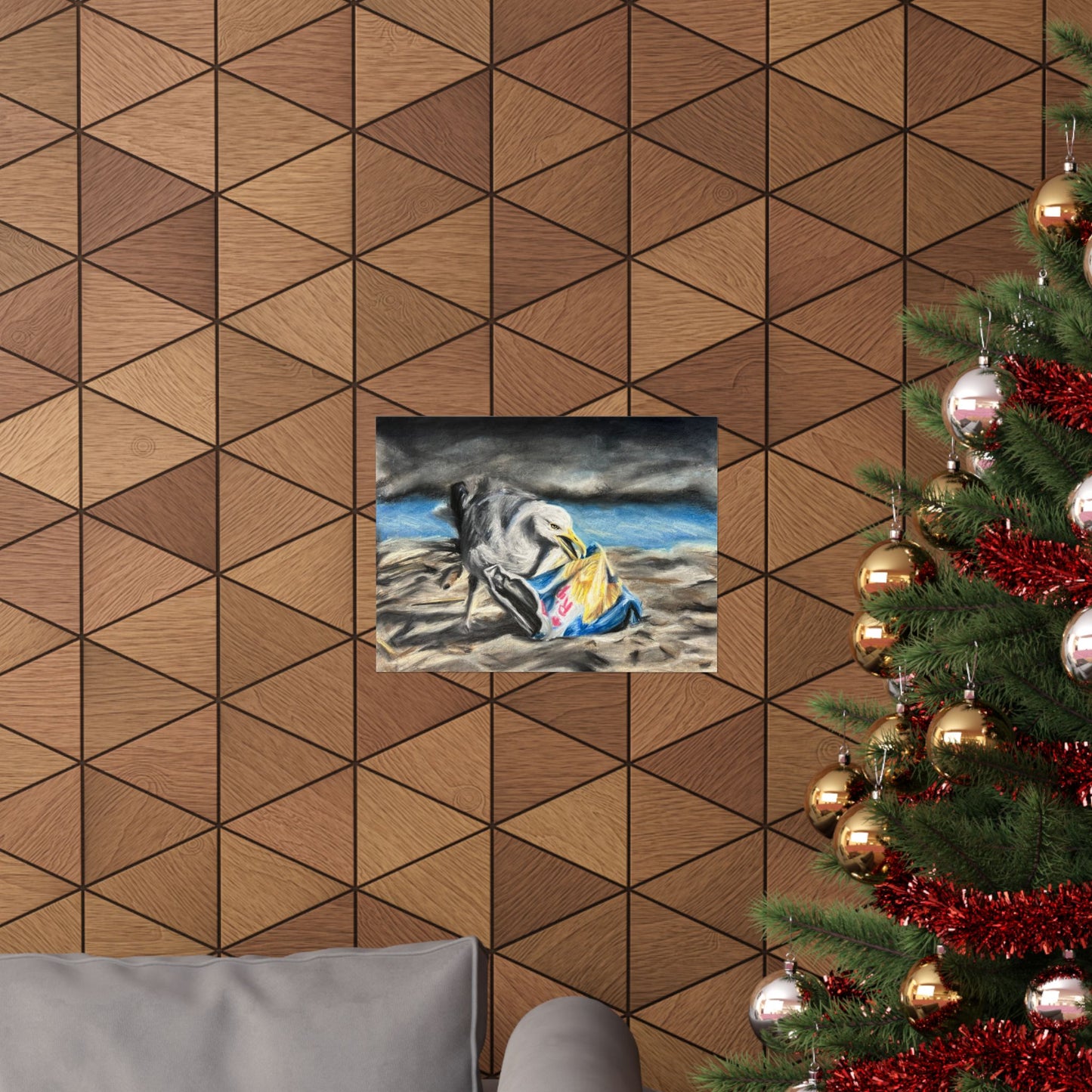 seagull chips art poster