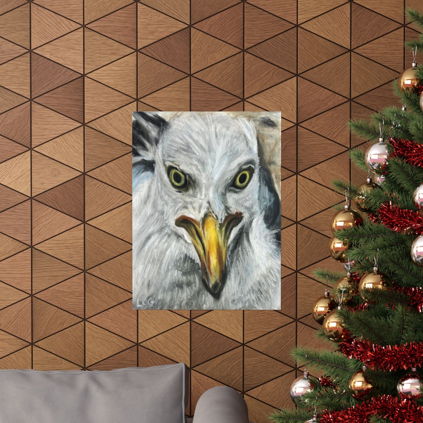 seagull portrait art poster