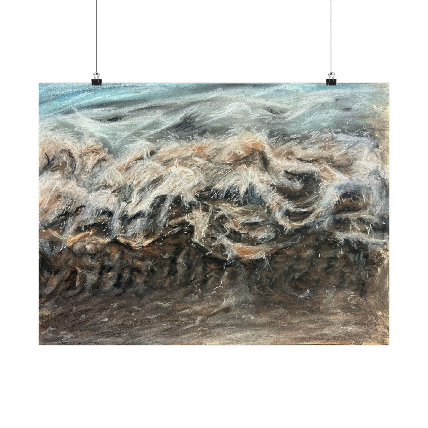 crashing wave art poster