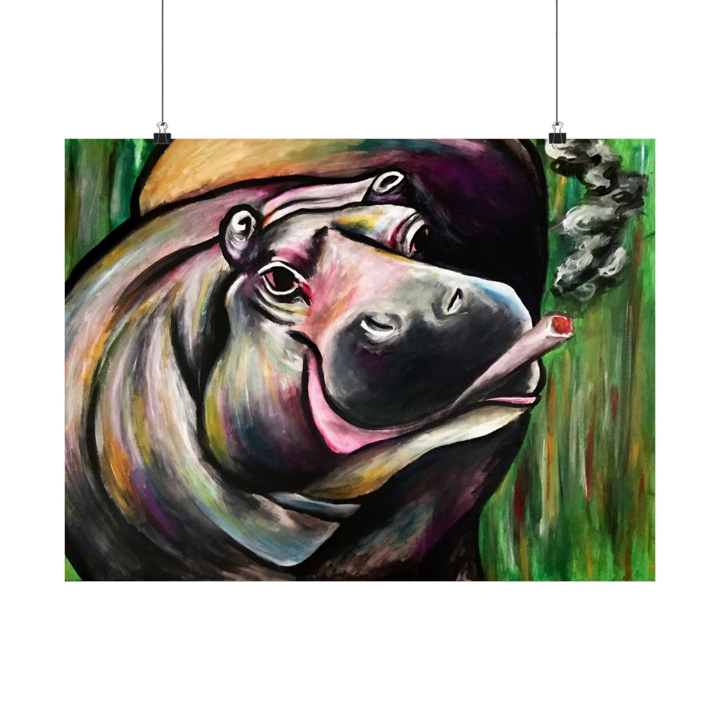 hippopot art poster