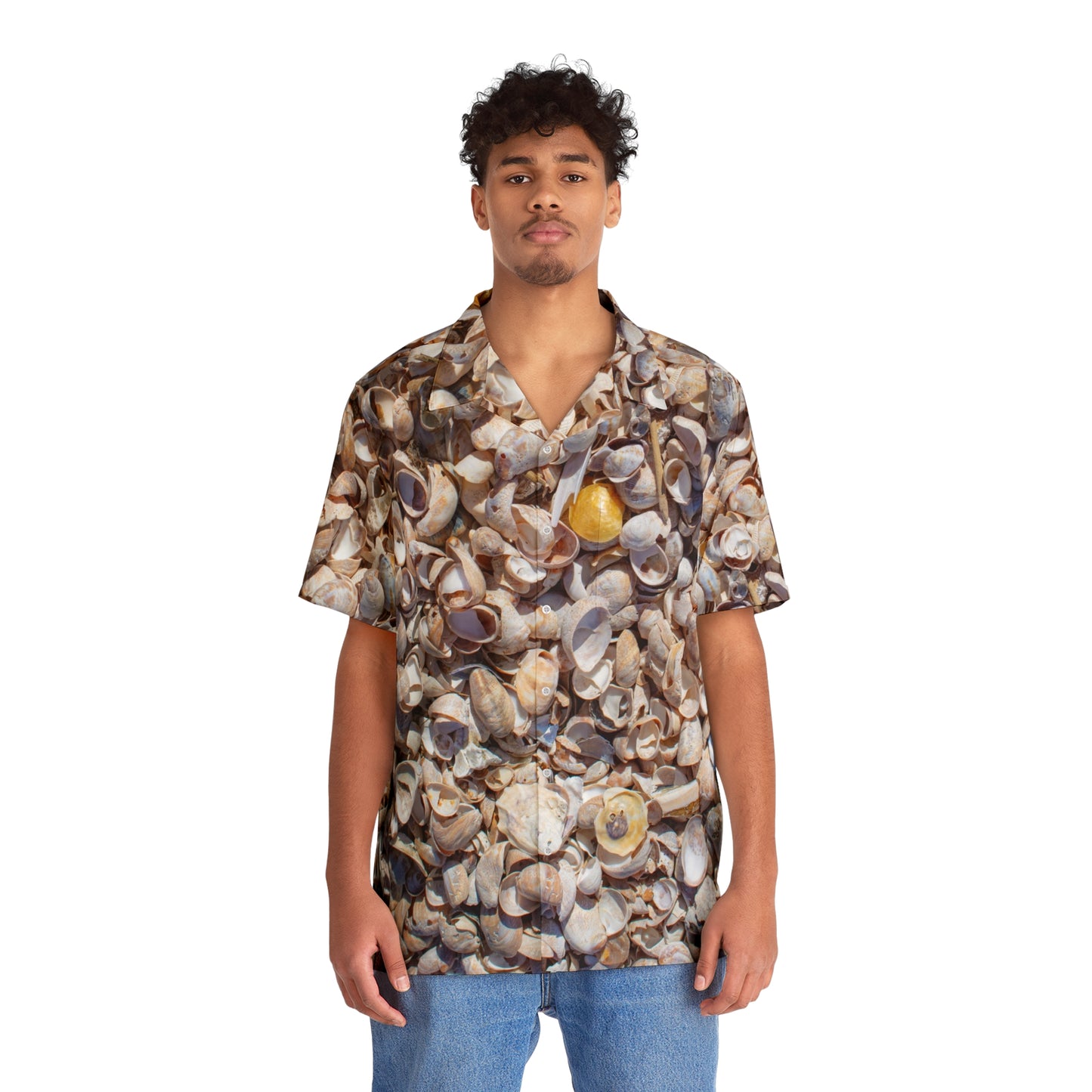 sea shell button-down shirt