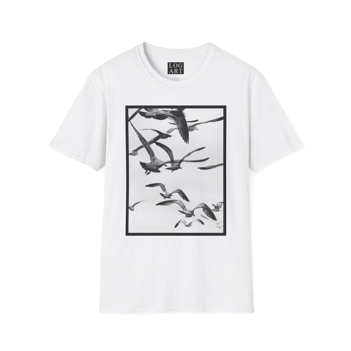 flying seagulls photo tee