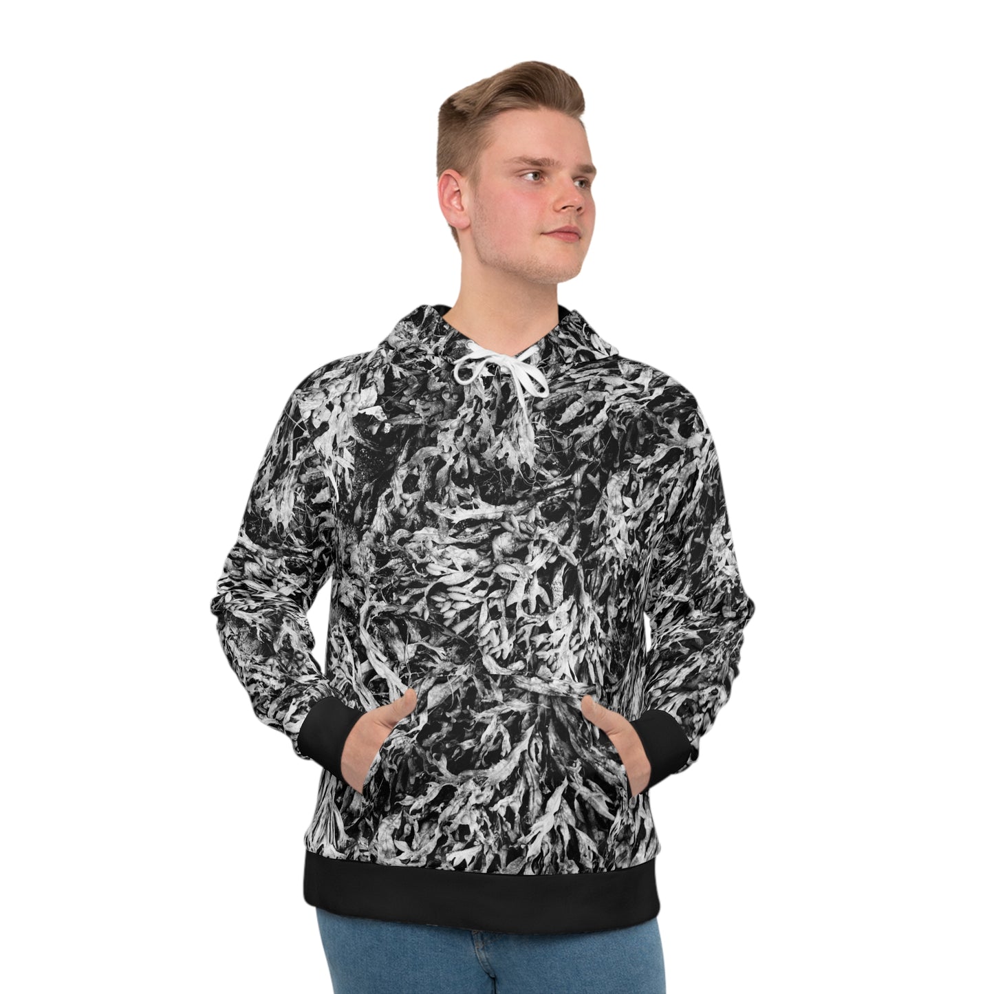 black and white seaweed hoodie