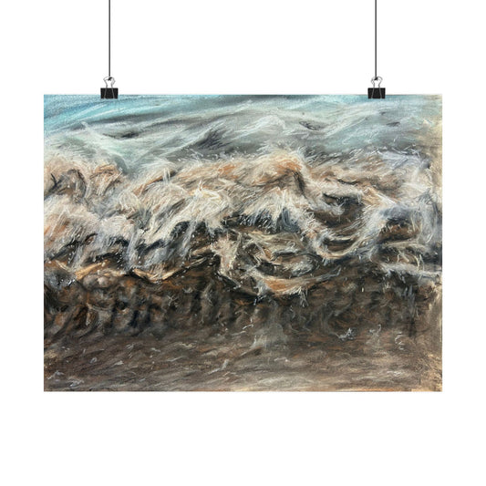 crashing wave art poster